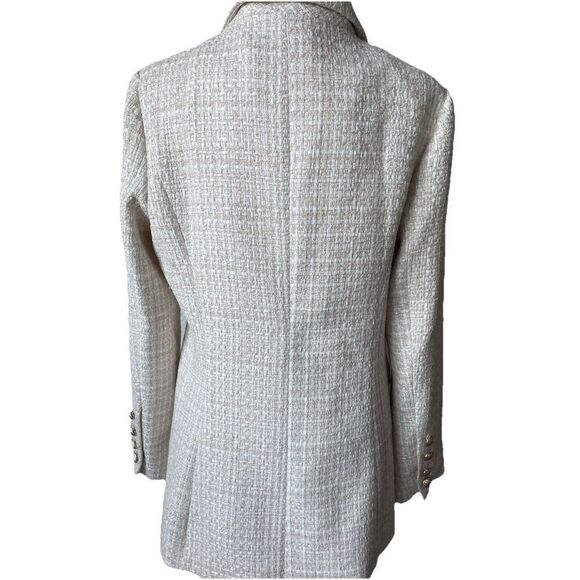 Belle & Bloom Princess Polina BEIGE Tweed Button Blazer Cream MSRP $219 Medium - Picture 10 of 10